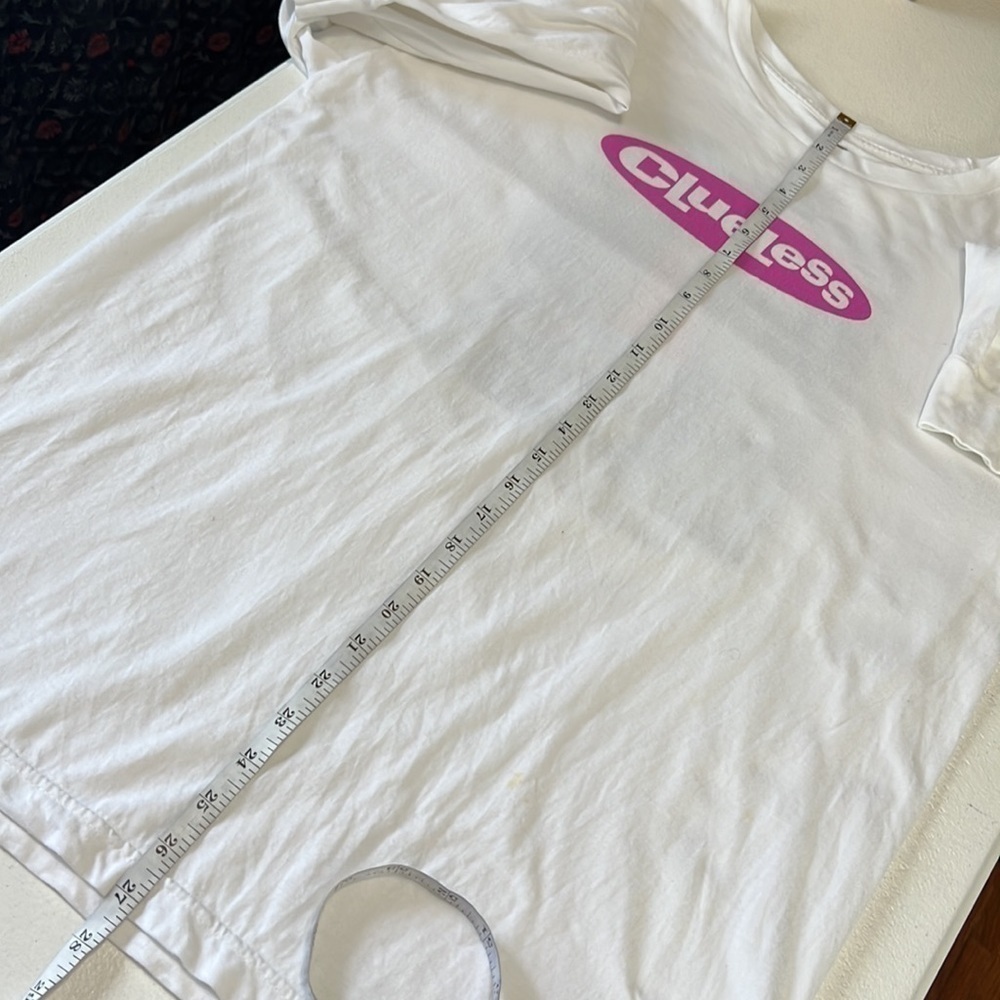 Clueless "Dionne" White Graphic Long Sleeve Tee Sz L - Picture 5 of 7